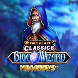 Logo of Fire Blaze Blue Wizard Megaways from Rarestone Gaming at Love Casino